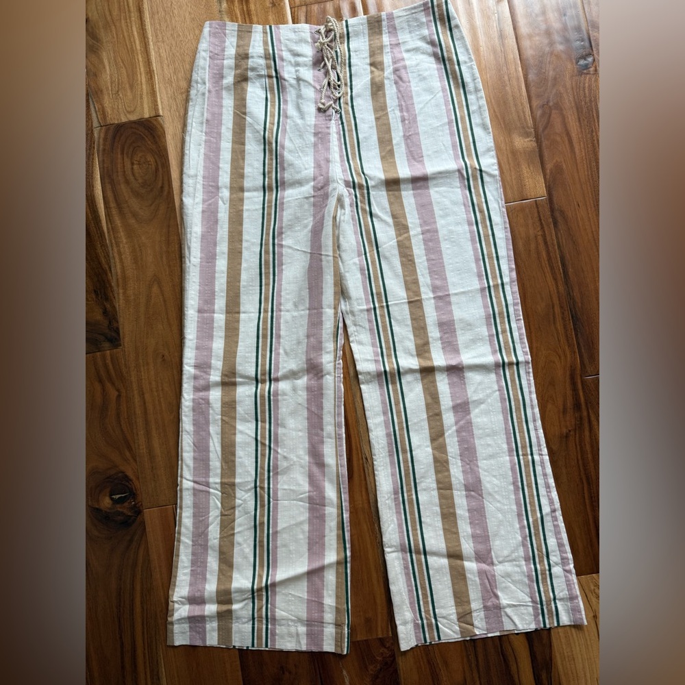 Privacy Please - Striped Kaia - Lace-Up Cropped Pants - Multicolor - L